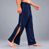HAXOR men's navy blue tear away pants with full-length side zipper