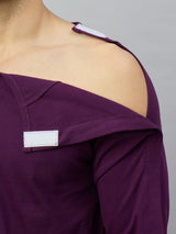 Shoulder Velcro opening detail on adaptive recovery clothing for medical access
