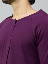 Round neck adaptive recovery T-shirt with hidden front Velcro fastening detail