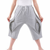 HAXOR Grey Catheter Capri Shorts with Hidden Dual Zip Pockets for Urine Drainage Bags