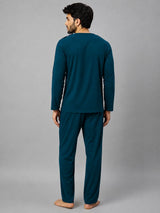 Back view of HAXOR Men's Adaptive Cotton Velcro Tearaway Recovery Set with full sleeve T-shirt and adaptive trousers