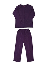 HAXOR Post Surgery Recovery Velcro Open Tearaway Full Sleeve Purple Premium Cotton T-Shirt and Trouser Set for Quick Access for Post-Op Care