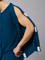 Close-up of HAXOR Adaptive Cotton Velcro Tearaway T-shirt sleeve showing easy medical access opening