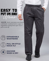 Haxor Men's Elastic Waist Pants for Seniors - Adaptive Men's Pants for Elderly | Elastic Waist Pants for Men