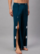 Close-up of HAXOR Adaptive Cotton Velcro Tearaway recovery trousers with full side opening for medical access