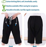 Catheter Leg Bag Capri Shorts for Men & Women | Discreet Urine Bag Holder with Double Zipper Pockets | Holds 2000ml Catheter, Urostomy, Colostomy & Drainage Bags | Adaptive Medical Wear