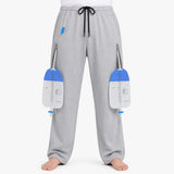 HAXOR Heather Grey Catheter Leg Bag Pants with hidden dual zip pockets for urine drainage bags up to 2000ml