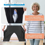 Catheter Leg Bag Pants for Men & Women | Double Zipper Pockets for 2000ml Urine Drainage Bags | Adaptive Medical Wear for Seniors & Patients