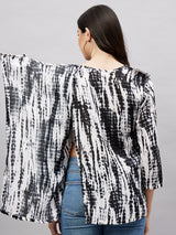 long sleeve open back top