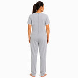HAXOR Women's Jumpsuit for Dementia & Alzheimer's Care – Back Zipper Anti-Strip One-Piece, Easy Dressing Sleepwear for Seniors & Disabled