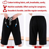 HAXOR Black 100% Cotton Catheter Capri Shorts Front and Back View with Hidden Zip Pockets