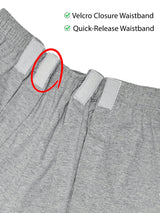 HAXOR Post Surgery Recovery Velcro Open Tearaway Grey Premium Cotton Shorts for Quick Access for Post-Op Care