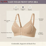 HAXOR DignityWear™ Front-Open Bra Beige | No More Back-Hook Struggle | Easy To Wear