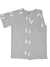 HAXOR Post Surgery Recovery Velcro Open Tearaway Half Sleeve Grey Premium Cotton T-Shirt for Quick Access for Post-Op Care
