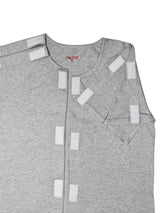 HAXOR Post Surgery Recovery Velcro Open Tearaway Half Sleeve Grey Premium Cotton T-Shirt for Quick Access for Post-Op Care
