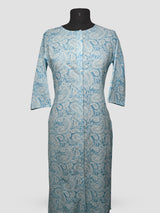 Women's 3/4 Length Sleeve Floral Printed Adaptive Long Kurti