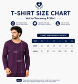 HAXOR Men's Adaptive Recovery Full Sleeve Velcro T-Shirt Size Chart