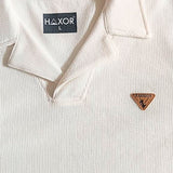 Elegant Men's Two-Piece Set with Collared Top & Drawstring Pants