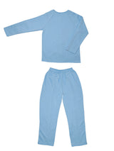 HAXOR Post Surgery Recovery Velcro Open Tearaway Full Sleeve Sky Premium Fleece T-Shirt and Trouser Set for Quick Access for Post-Op Care