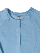 HAXOR Post Surgery Recovery Velcro Open Tearaway Full Sleeve Sky Premium Fleece T-Shirt and Trouser Set for Quick Access for Post-Op Care