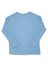 HAXOR Post Surgery Recovery Velcro Open Tearaway Full Sleeve Sky Premium Fleece T-Shirt for Quick Access for Post-Op Care