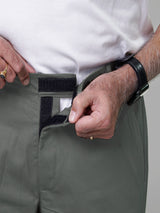 Haxor Velcro Fly & Velcro Closure Elastic Waist With Front Loop Green Pant