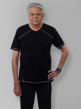 Men Open back black Tshirt