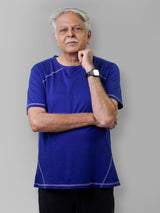 Men Open back Blue Tshirt