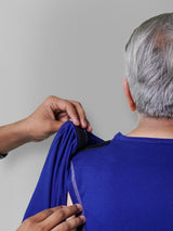 Adaptive Open Back Blue Tshirt