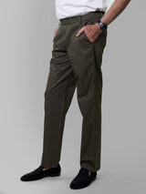 Velcro Fly & Velcro Closure Elastic Waist Olive Pant