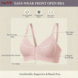 HAXOR DignityWear™ Front-Open Bra Light Pink | No More Back-Hook Struggle | Easy To Wear