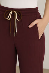 Haxor Women’s Ribbed Fleece-Lined Winter Joggers | Ultra-Soft Stretch | Dual-Drawstring | Premium Warm Pants (Navy)