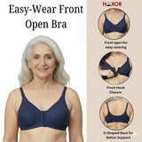 HAXOR DignityWear™ Front-Open Bra Navy Blue | No More Back-Hook Struggle | Easy To Wear (Copy)