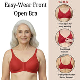 HAXOR DignityWear™ Front-Open Bra Red | No More Back-Hook Struggle | Easy To Wear
