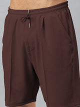 Haxor Men Brown Adaptive Viscose Henley Neck Half Sleeve T-shirt and Short Set