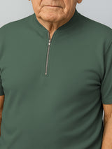 Haxor Men Green Adaptive Viscose Henley Neck Half Sleeve T-shirt and Short Set