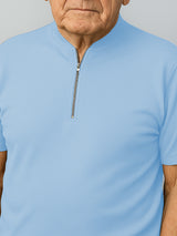 Haxor Men Light Blue Adaptive Viscose Henley Neck Half Sleeve T-shirt and Short Set
