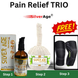 Silverage Combo Ayurvedic Oil for Joint Pain Relief with Massage Potli (Free Pair of Knee Support S to XL)