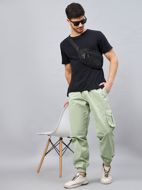 Black Tshart & Green Cargo Trouser