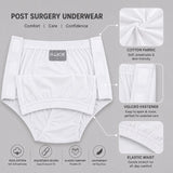 HAXOR Women's White Adaptive Velcro Underwear Features | 100% Cotton, Side Opening, Elastic Waistband