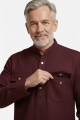 Premium Thermal Pathani Kurta & Pajama Set With Soft Fleece Lining