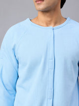 HAXOR adaptive fleece T-shirt close-up showing front Velcro opening