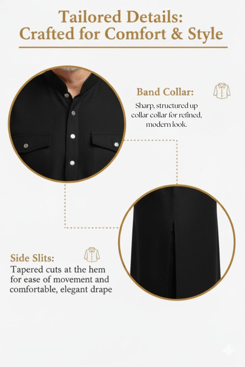 Premium Thermal Pathani Kurta & Pajama Set With Soft Fleece Lining