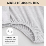 Close-up of HAXOR Women's Adaptive Velcro Underwear showing soft elastic leg opening and comfortable hip fit