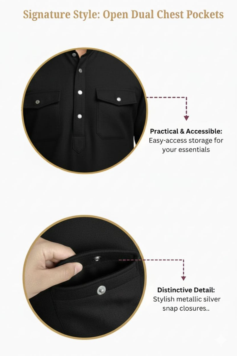 Premium Thermal Pathani Kurta & Pajama Set With Soft Fleece Lining