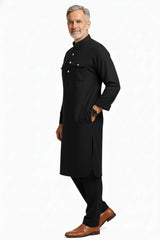Premium Thermal Pathani Kurta & Pajama Set With Soft Fleece Lining