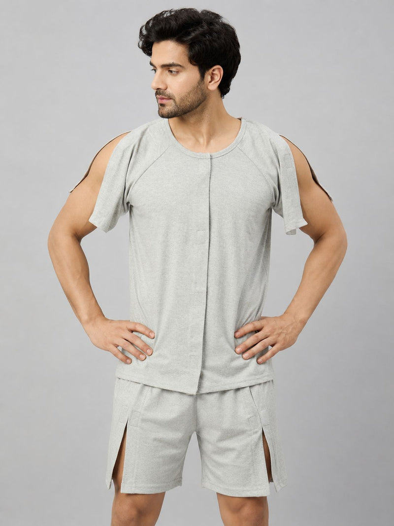 HAXOR Adaptive Recovery Clothing with Front, Shoulder and Side Velcro Openings for Post Surgery Care