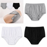 HAXOR Women's Adaptive Velcro Cotton Underwear Available in Black White and Grey for Post Surgery Recovery