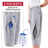HAXOR Catheter Capri Shorts Hidden Dual Zip Pocket Holds Urine Drainage Bags Up to 2000ml