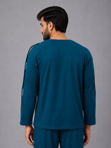 Back view of HAXOR men's adaptive full sleeve Velcro T-shirt with shoulder opening design